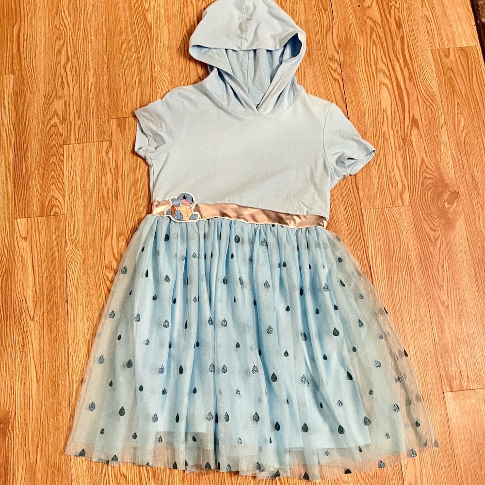 Girls Sz 14 Juniors‎ Pokémon Dress Squirtle Light Blue Layered Skirt Costume K